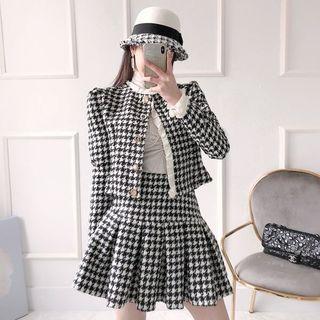 Frill-trim Houndstooth Jacket