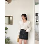 Plus Size Wide-collar Lace Blouse