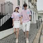 Couple Matching Elbow-sleeve Striped T-shirt / Shorts / Skirt