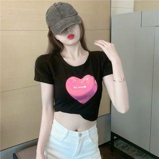 Crewneck Printed Letter Cropped Tank Top