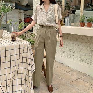 Buckle-waist Baggy Pants