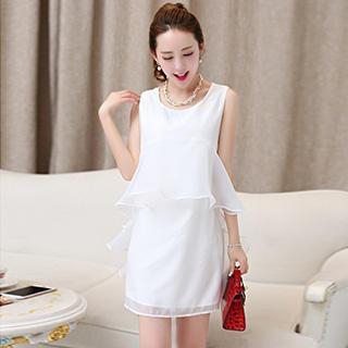 Sleeveless Paneled Layered Dress