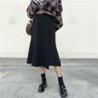 Tie-waist Plain Maxiskirt
