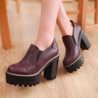 Platform Chunky Heel Casual Shoes