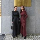 Wide-leg Belted Winter Jumpsuit