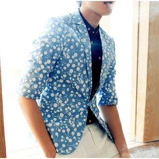 Elbow Sleeve Dotted Blazer