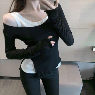 Long-sleeve Off-shoulder Top / Tank Top