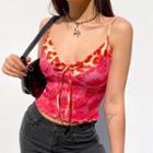 Printed Panel Bow-detail Camisole Top