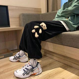 Bear Detail Harem Cropped Pants
