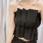 Pleated Strapless Top