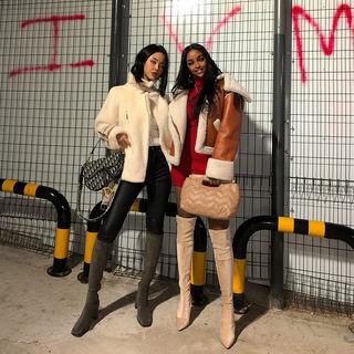 Pointy-toe Corduroy Knee-high Boots