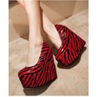 Platform Wedge-heel Animal Print Pumps