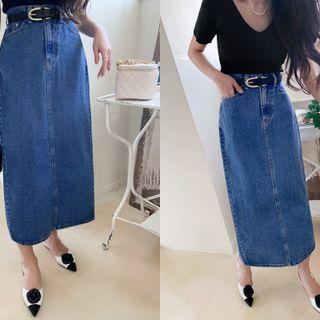 Denim Long H-line Skirt