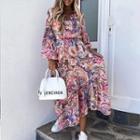 Paisley Print Maxi A-line Dress