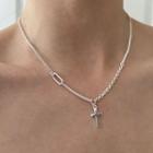 Cross Pendant Sterling Silver Necklace 1 Piece - 925 Silver - Silver - One Size