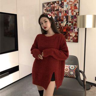 Slitted Sweater Red - One Size