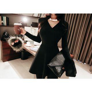 Wrap-front Knit Dress