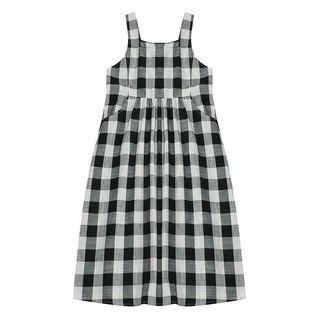 Strappy Plaid Midi A-line Dress
