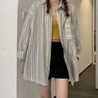 Striped Loose-fit Blouse Stripe - One Size