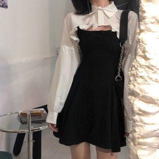 Cropped Shirt / Spaghetti Strap Dress