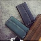 Stitched Faux-leather Long Wallet