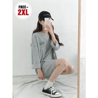 Drop-shoulder Letter-print T-shirt Dress