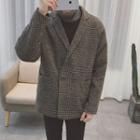 Double-breasted Check Plaid Wool Jacket