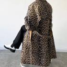 Leopard Print Trench Coat With Sash