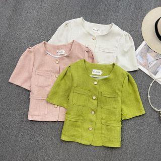 Round Neck Single Breasted Blazer