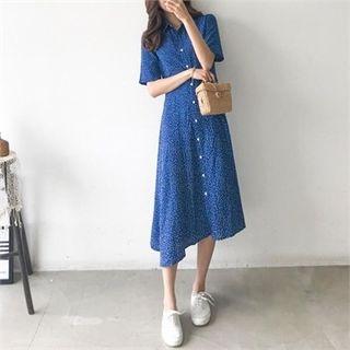 Dotted A-line Long Shirtdress