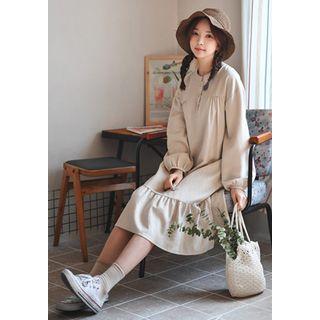 Ruffle-hem Boxy-fit Dress