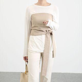 Set: Long-sleeve Top + Tube Top