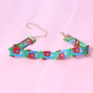 Floral Embroidered Choker