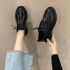 Faux Leather Ring Lace-up Shoes