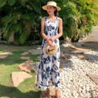 Wide Strap Patterned Midi Sundress