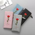 Rose Embroidered Long Wallet