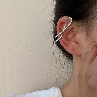 Knot Alloy Cuff Earring 1 Pc - Silver - One Size