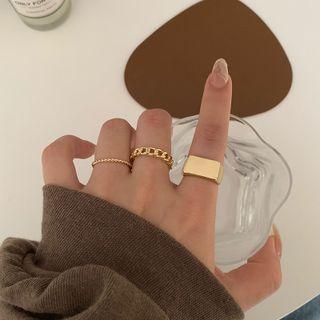 Set Of 3 : Alloy Ring (assorted Designs) Set Of 3 - Ring - One Size