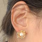 Faux Pearl Stud Earring 1 Pair - Silver Needle - Earring - One Size
