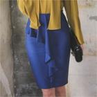Ruffle-trim Pencil Skirt
