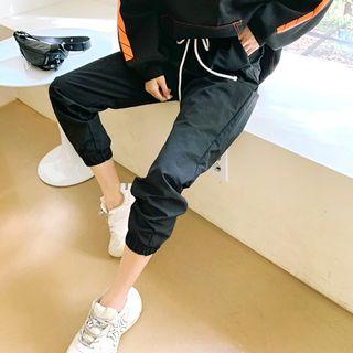 Contrast Drawstring-waist Jogger Pants