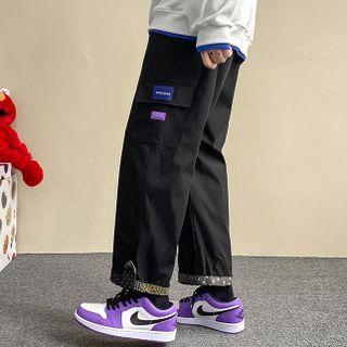 Drawstring Printed Panel Cargo Pants