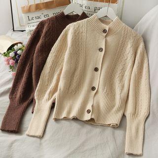 Mock-neck Cable-knit Sweater In 5 Colors