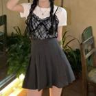 Short-sleeve T-shirt / Lace Trim Camisole Top