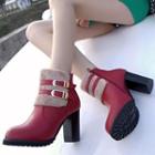 Buckled Block Heel Ankle Boots