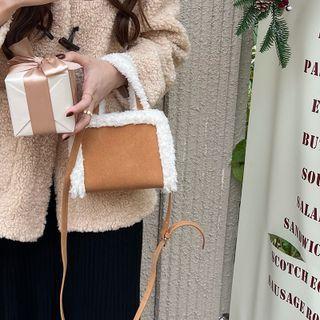 Fleece Crossbody Bag Brown - One Size