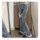 Frill Trim Bootcut Jeans (various Designs)
