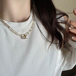 Hoop & Bar Chain Necklace Necklace - Gold - One Size