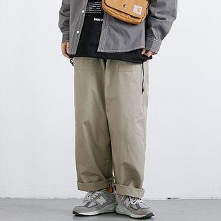 Plain Wide Leg Cargo Pants