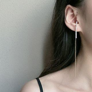 Faux Pearl Drop Earring 1 Pair - S925 Silver Needle - Faux Pearl & Gold - One Size